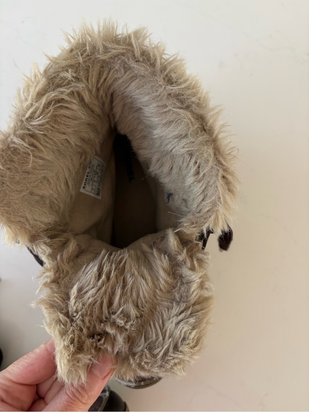 SOREL Tivoli Winter Boots Size 7 Brown Faux Fur Snow Fall Outdoors Cozy Cabin - Picture 9 of 11